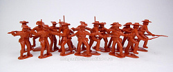 Солдатики из пластика Confederates 16 figures in 4 poses (brown) 1:32, Timpo