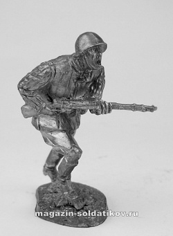 Миниатюра из олова Пехотинец РККА, Сталинград, 54 мм, Солдатики Публия