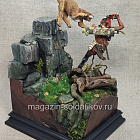 Миниатюра из смолы Схватка с пумой (две фигуры), 75 мм (575-030) (575-030)