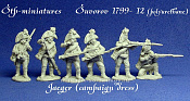 Сборные фигуры из смолы Егеря в походной форме, Альпийский поход Суворова 1799 г., Россия, 28 мм STP-miniatures - фото
