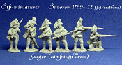 STP035R Егеря в походной форме, Альпийский поход Суворова 1799 г., Россия, 28 мм STP-miniatures
