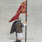 Миниатюра из олова Русский воин со стягом, 1380 г. 54 мм, Студия Большой полк (ИЛ2331.08.04.54) (ИЛ2331.08.04.54)