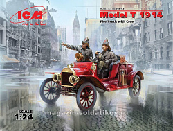 Сборная модель из пластика Model T 1914 Fire Truck с экипажем 1:24, ICM