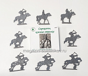 Солдатики из пластика Сарацины, конные стрелки (8 шт., серый) 1:32, Уфимский солдатик - фото