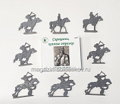 Солдатики из пластика Сарацины, конные стрелки (8 шт., серый) 1:32, Уфимский солдатик - фото