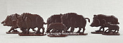 Солдатики из пластика Дикие кабаны, 54 мм (7 шт, цвет-шоколадный, б/к), Воины и битвы - фото