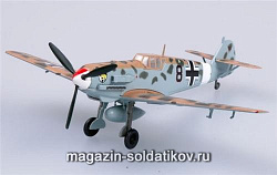 Масштабная модель в сборе и окраске Самолёт Messerschmitt Bf109 E-7 trop JG27, 1:72 Easy Model