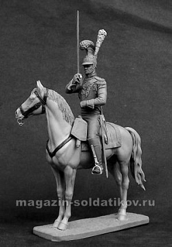 Сборная миниатюра из металла Офицер саксонского кирасирского полка фон Цастрова, 1810-13 г 54 мм, Chronos miniatures