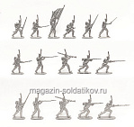 Солдатики из пластика 54-012 Армейские гренадеры в атаке, 1812 год (серебро), Студия Большой полк - фото