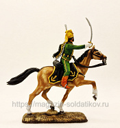 Миниатюра из олова Корнет гусарского ахтырского полка 1780-90, 54 мм, Студия Большой полк - фото