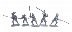 Солдатики из пластика Ландскнехты «Большие мечи» (темно-серый цвет), 1:32 Хобби Бункер