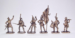 Русская пехота, 1812 г., часть №1 (латунь) 6 шт, 40 мм, Солдатики Публия (PTS-4047Л) (PTS-4047Л)