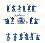 Солдатик из пластика Выбранецкая пехота (16 фигурок, голубой металлик) 1:32, Уфимский солдатик - фото
