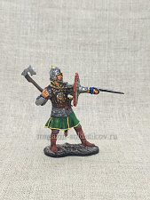 Миниатюра из олова Русский воин с тарчем XVI-XVII вв., 54 мм, Студия Большой полк - фото