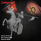 Сборная миниатюра из смолы Воин Ливонского ордена на коне, тонущий, 54 мм, Ленинград 54