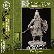 Сборная миниатюра из смолы Mongol warrior of the XIII-XIV, 75 mm (1:24) Medieval Forge Miniatures - фото
