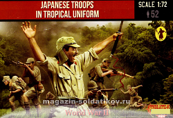 Солдатики из пластика Japanese Troops in Tropical Uniform (1/72) Strelets (М114) (М114)