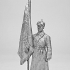 Миниатюра из олова Старший сержант РККА со знаменем, 1941 г. СССР, 54мм. EK Castings