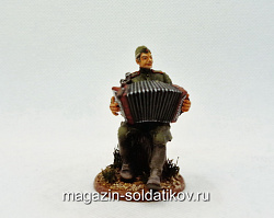 Баянист-рядовой РККА 1945 год, 54 мм, Студия Большой полк (ИЛ0209.14.01.54) (ИЛ0209.14.01.54)