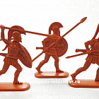 Солдатики из пластика Воины древней Эллады, набор №1 (12 шт, терракотовый) 52 мм, Солдатики ЛАД