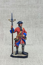 Миниатюра из олова Артиллерист Петра Первого 1709-1711 гг., 54 мм, Студия Большой полк - фото