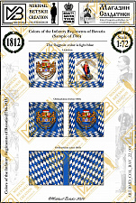 Знамена бумажные, 1/72, Бавария (1786-1813), Пехотные полки - фото