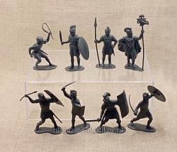Римские легионеры, Н 8 шт (серый цвет, без вкладыша) Донецкий завод игрушек
