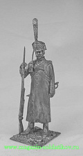 Миниатюра из металла Русский гвардеец в шинели, 1812 г., 54 мм, Россия - фото