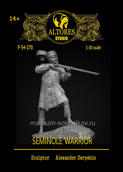 Сборные фигуры из смолы Семинольский воин, 54 мм, Altores Studio (F-54-270) (F-54-270)