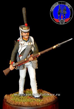Сборная миниатюра из металла Гренадер лейб гвардии Семёновского полка 1812 г, 1:30, Оловянный парад