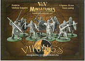 Фигурки из смолы Викинги, набор №1, 8 фигур, 28 мм, V&V miniatures - фото
