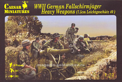 Солдатики из пластика WWII German Fallschirmjager Heavy Weapons (7.5cm Leichtgeschutz 40) (1/72) Caesar Miniatures
