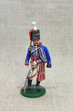 Миниатюра из олова Британский гусар 1815 г., 54 мм, Студия Большой полк (ИЛ1871.12.04.54) (ИЛ1871.12.04.54)