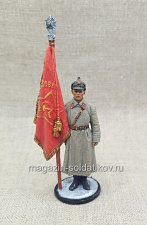 Старший сержант РККА со знаменем, 1941 г. СССР, 54мм, Красный фронт, 54 мм - фото