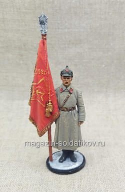 Старший сержант РККА со знаменем, 1941 г. СССР, 54мм, Красный фронт, 54 мм (КФ-024) (КФ-024)