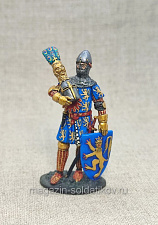 Миниатюра из олова Немецкий рыцарь, XIV век, 54 мм, Студия Большой полк - фото