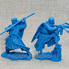 Солдатики из мягкого резиноподобного пластика Рыцари-крестоносцы, XII-XIII вв. (4 шт, цвет синий) 1:32, Солдатики Публия (RCRAFT011) (RCRAFT011)