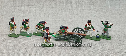 Солдатики из пластика в росписи Русская артиллерия 1812 - набор 8 шт., Звезда (Q566-035) (Q566-035)