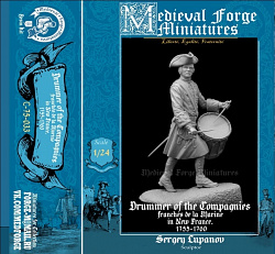 Сборная миниатюра из смолы Drummer of the Compagnies franches de la Marine, 75 mm (1:24) Medieval Forge Miniatures