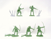 Солдатики из пластика Английские лучники (зеленый цвет), 1:32 Хобби Бункер - фото