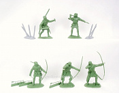 Солдатики из пластика Английские лучники (зеленый цвет), 1:32 Хобби Бункер - фото