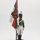 Миниатюра из олова Подпрапорщик мушкетерского полка со знаменем, 1803-06 гг, 54 мм, Студия Большой полк (БП0492.12.02.54) (БП0492.12.02.54)