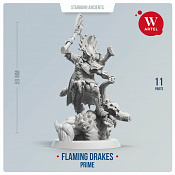 Сборные фигуры из смолы Flaming Drake Prime, 28 мм, Артель авторской миниатюры «W» - фото