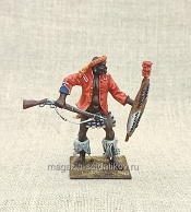 Миниатюра из олова Зулусский воин в мундире 54 мм, Студия Большой полк - фото