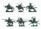 Волжская Булгария. Конные воины (6 шт, пластик, зелёный), Воины и битвы - фото