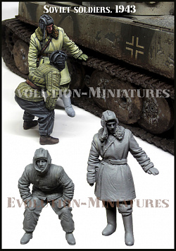 Сборная фигура из смолы ЕМ 35235 Советский солдат 1943 г. 1:35, Evolution