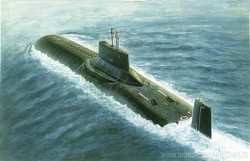 Сборная модель из пластика Подводный ракетный крейсер «Тайфун» 1:700 Моделист