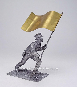 Миниатюра из олова Конфедерат - знаменосец, 54 мм, Магазин Солдатики