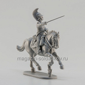 Сборная миниатюра из смолы Офицер русского драгунского полка в атаке, 28 мм, Аванпост - фото