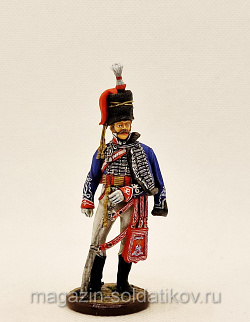 Миниатюра из олова Офицер 15-го легкого гусарского полка Короля, 1808-13 гг., Студия Большой полк (ИЛ0528.12.04.54) (ИЛ0528.12.04.54)